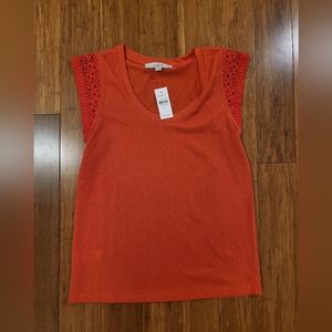 (NWT) loft eyelet cap sleeve top